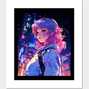 Japanese Vaporwave Sad Anime Girl Game Over Indie Aesthetic Posters and Art